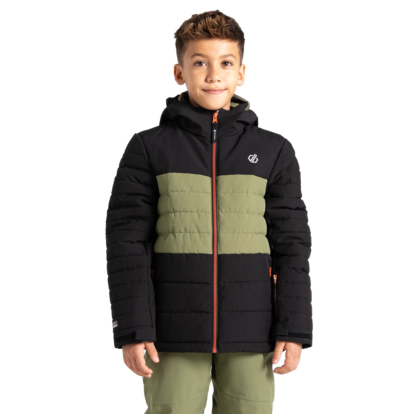 Black-Olivine Green - Lifestyle - Dare 2B Childrens-Kids Cheerful II Ski Jacket