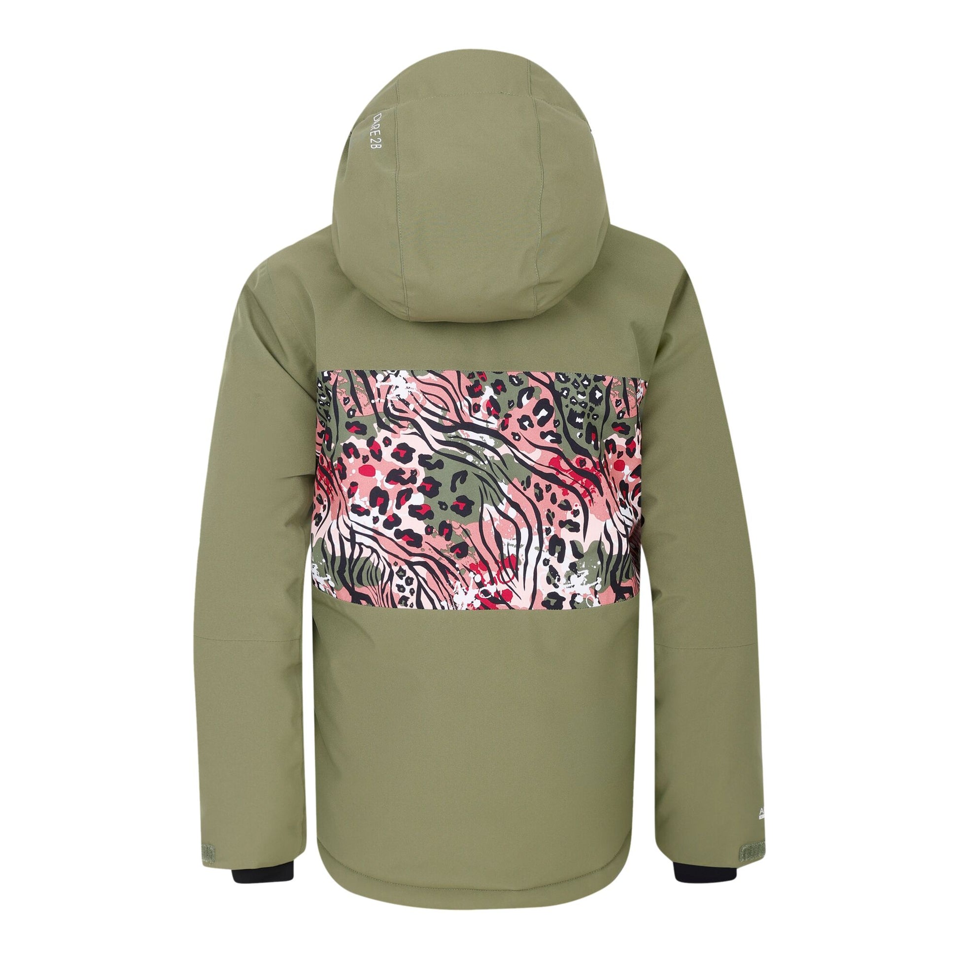 Green Flash-Kingfisher Blue - Back - Dare 2B Childrens-Kids Traverse II Camo Ski Jacket