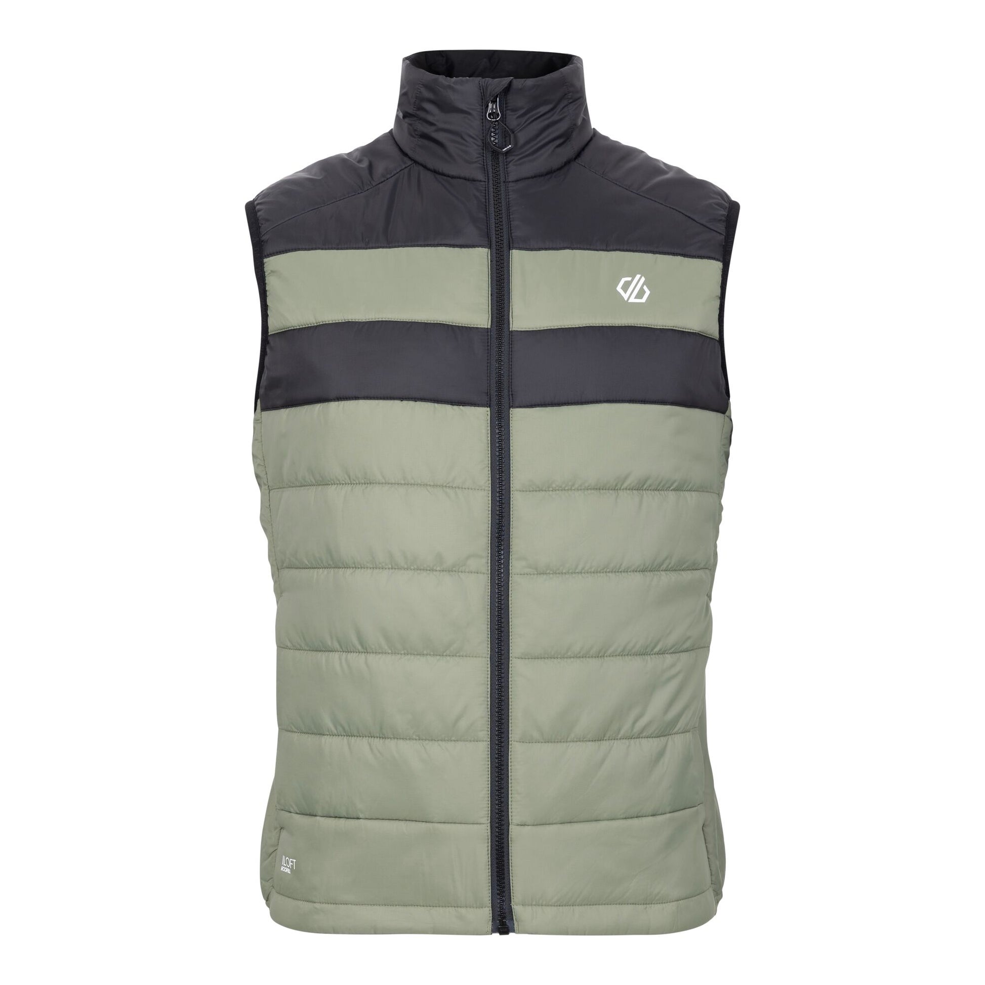 Olivine Green-Black - Front - Dare 2B Mens Touring II Colour Block Gilet