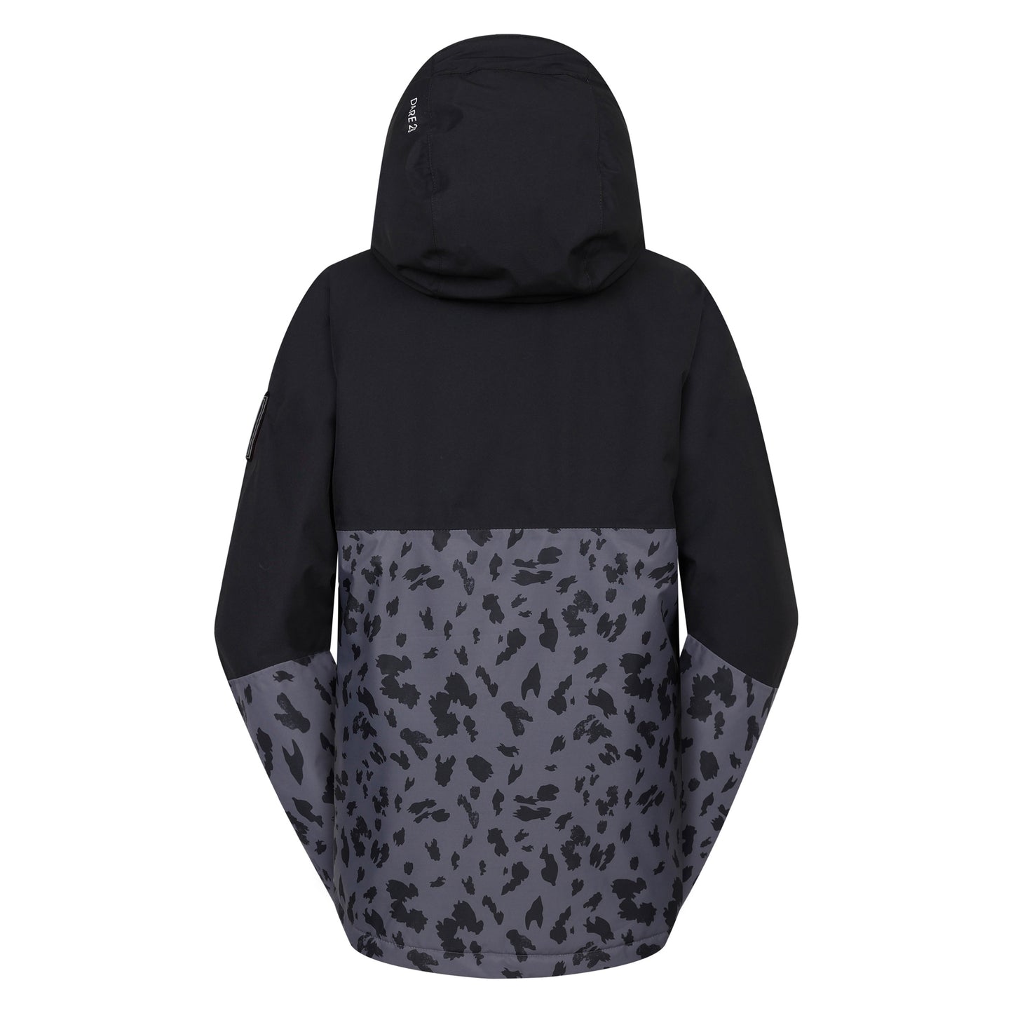 Black-Ebony Grey - Back - Dare 2B Womens-Ladies Snowburst Leopard Print Overhead Ski Jacket