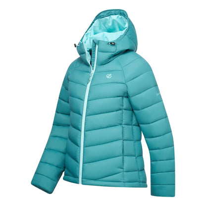 Teal - Side - Dare 2B Womens-Ladies Torrek Baffled Padded Jacket