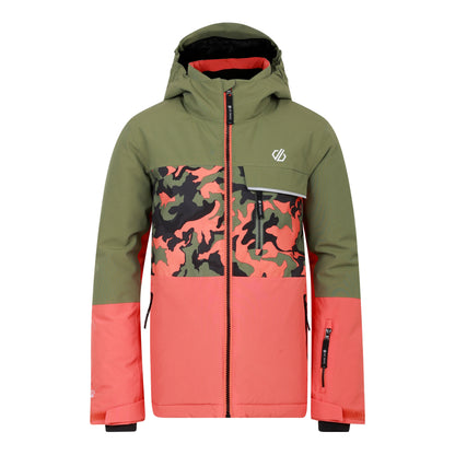 Orange Rust - Front - Dare 2B Childrens-Kids Traverse II Camo Ski Jacket