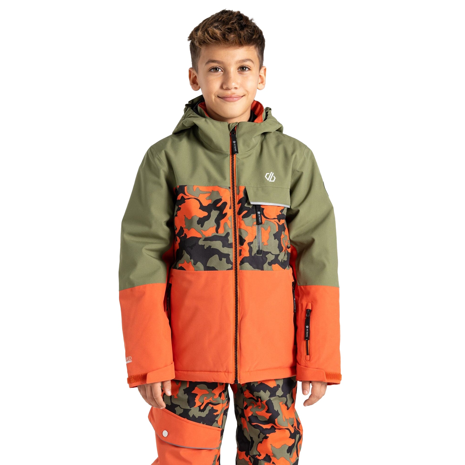 Orange Rust - Lifestyle - Dare 2B Childrens-Kids Traverse II Camo Ski Jacket