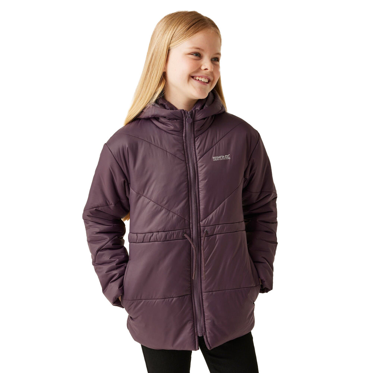 Deep Plum - Side - Regatta Childrens-Kids Rurie Padded Jacket