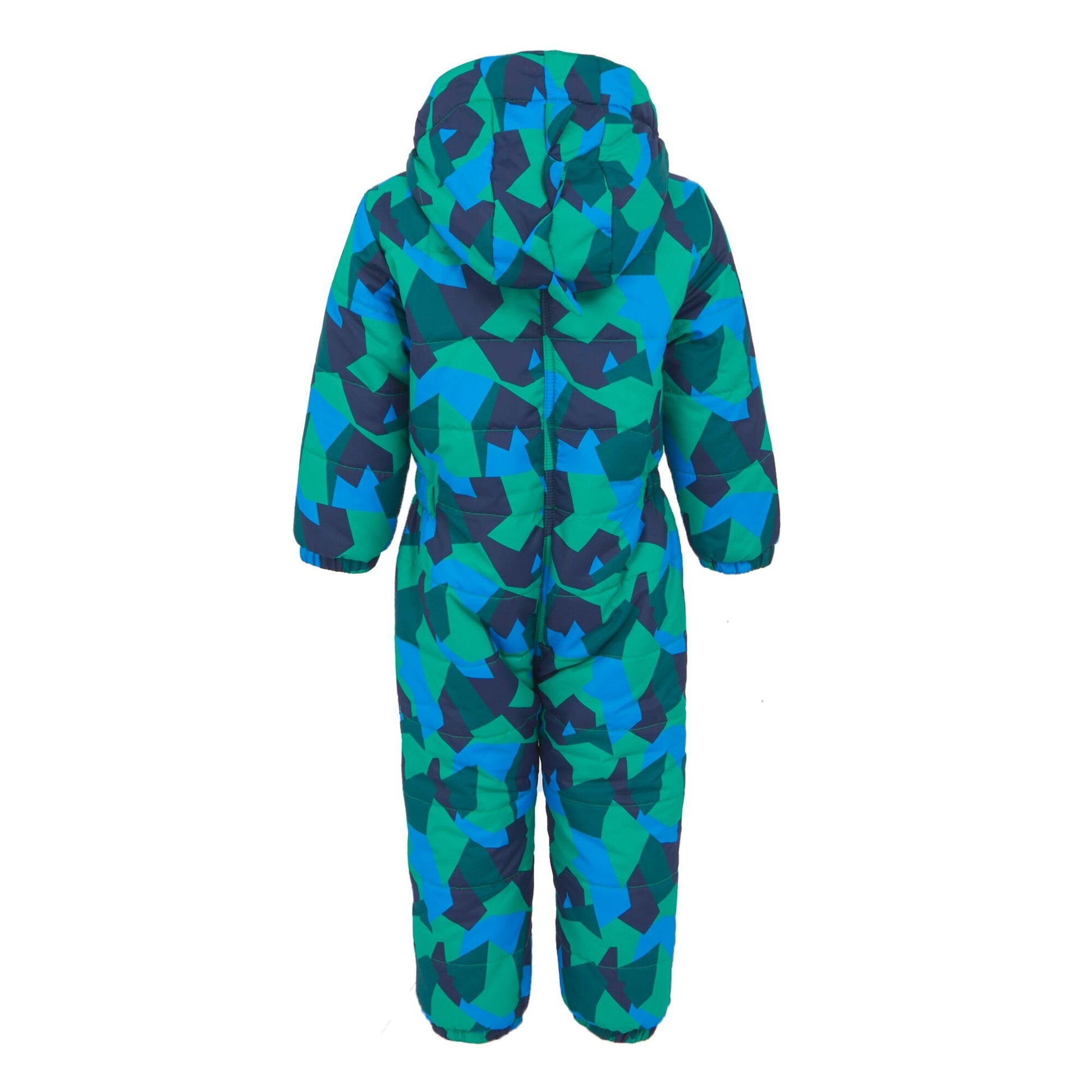Hydro Blue - Back - Regatta Childrens-Kids Penrose Geo Camo Puddle Suit