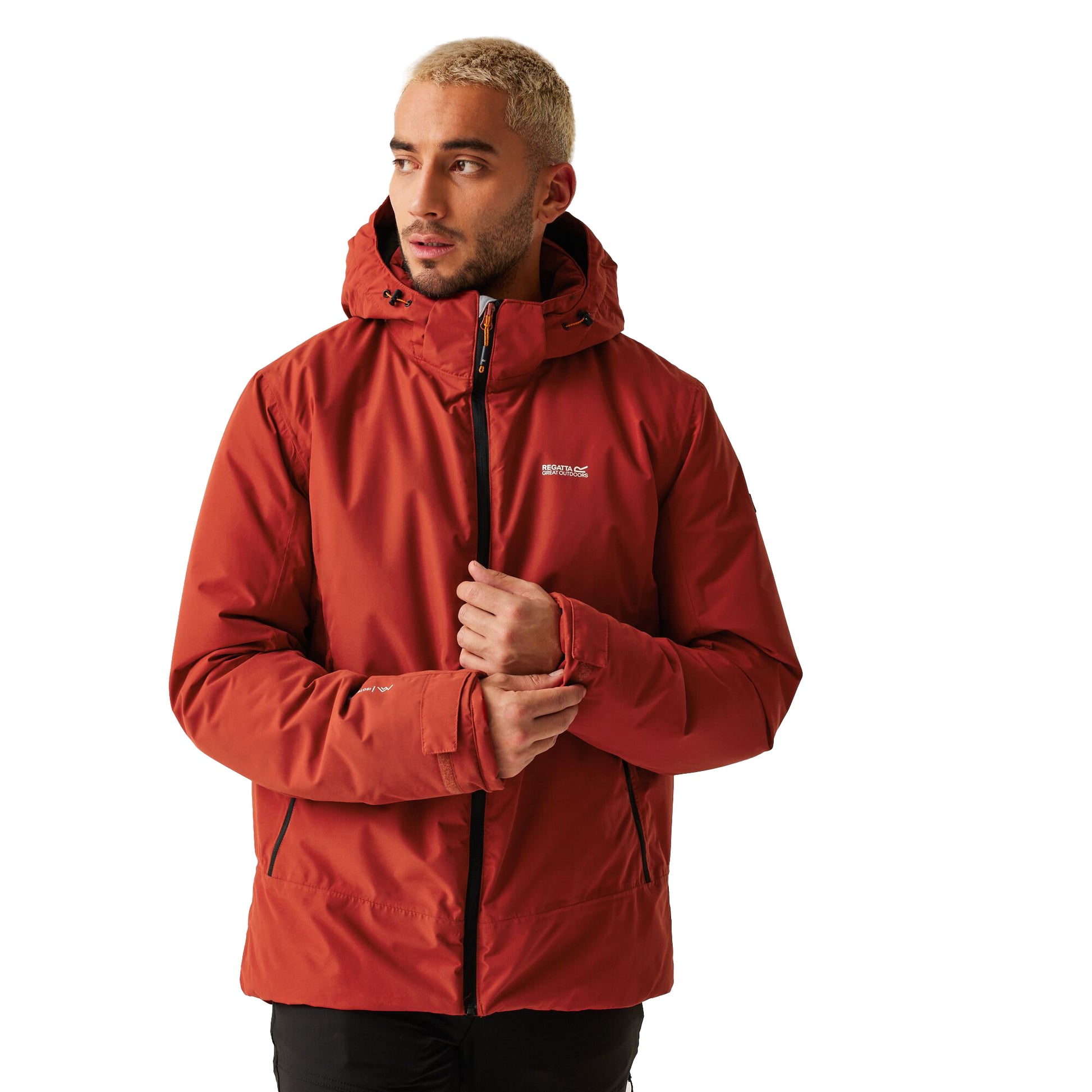 Red Ochre-Black - Side - Regatta Mens Frelton Waterproof Insulated Jacket