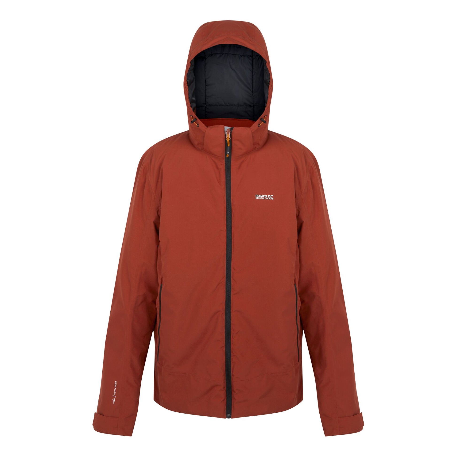 Red Ochre-Black - Front - Regatta Mens Frelton Waterproof Insulated Jacket