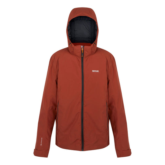 Red Ochre-Black - Front - Regatta Mens Frelton Waterproof Insulated Jacket