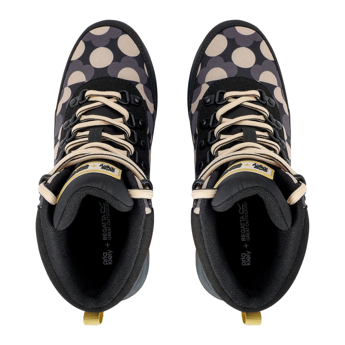 Black-White - Pack Shot - Regatta Womens-Ladies Orla Kiely Birdy Outdoor Hiking Boots