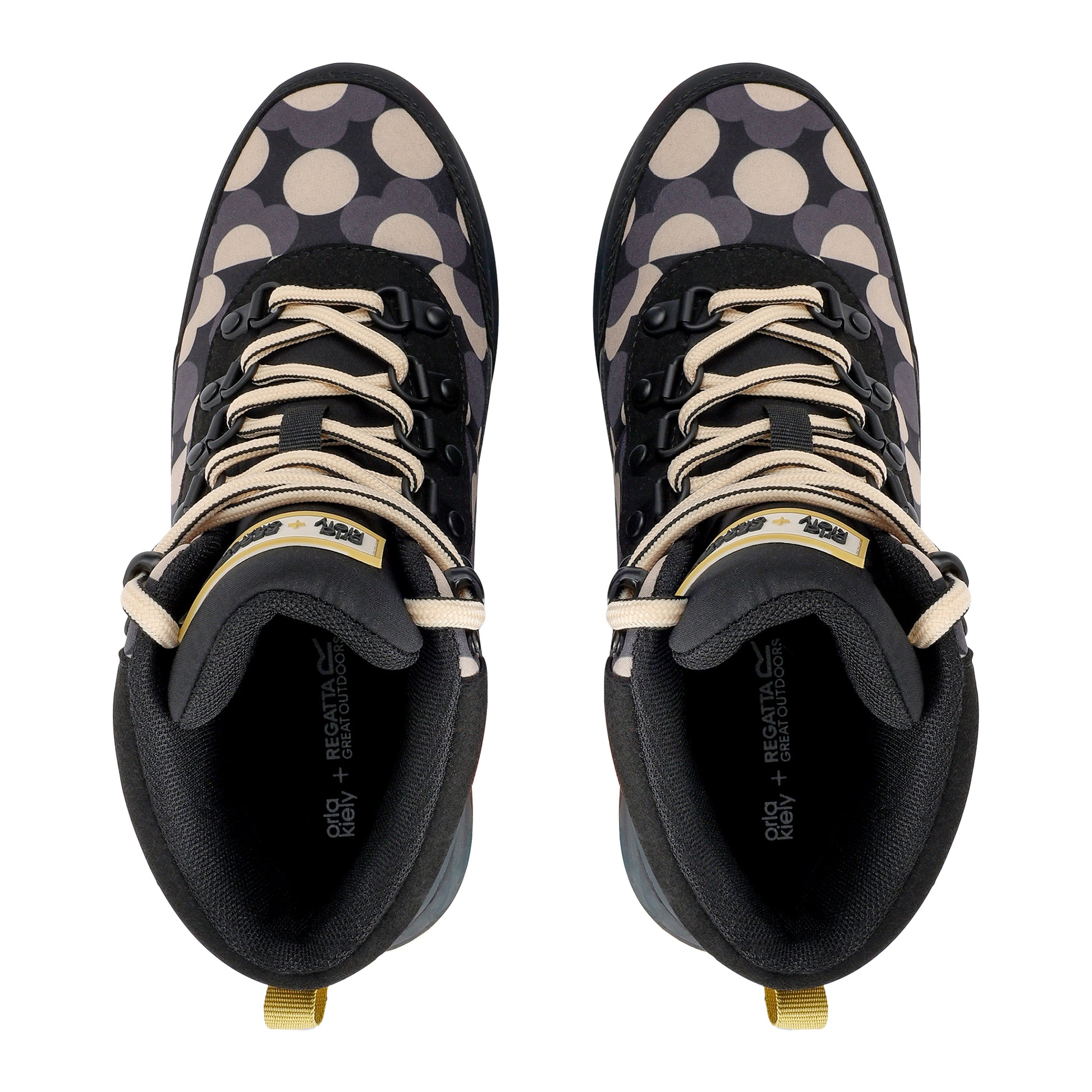 Black-White - Pack Shot - Regatta Womens-Ladies Orla Kiely Birdy Outdoor Hiking Boots