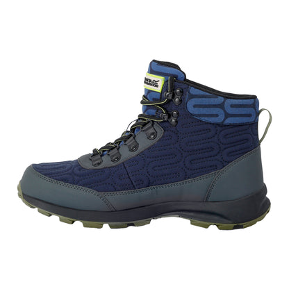 Blue - Side - Regatta Womens-Ladies Orla Kiely Birdy Outdoor Hiking Boots