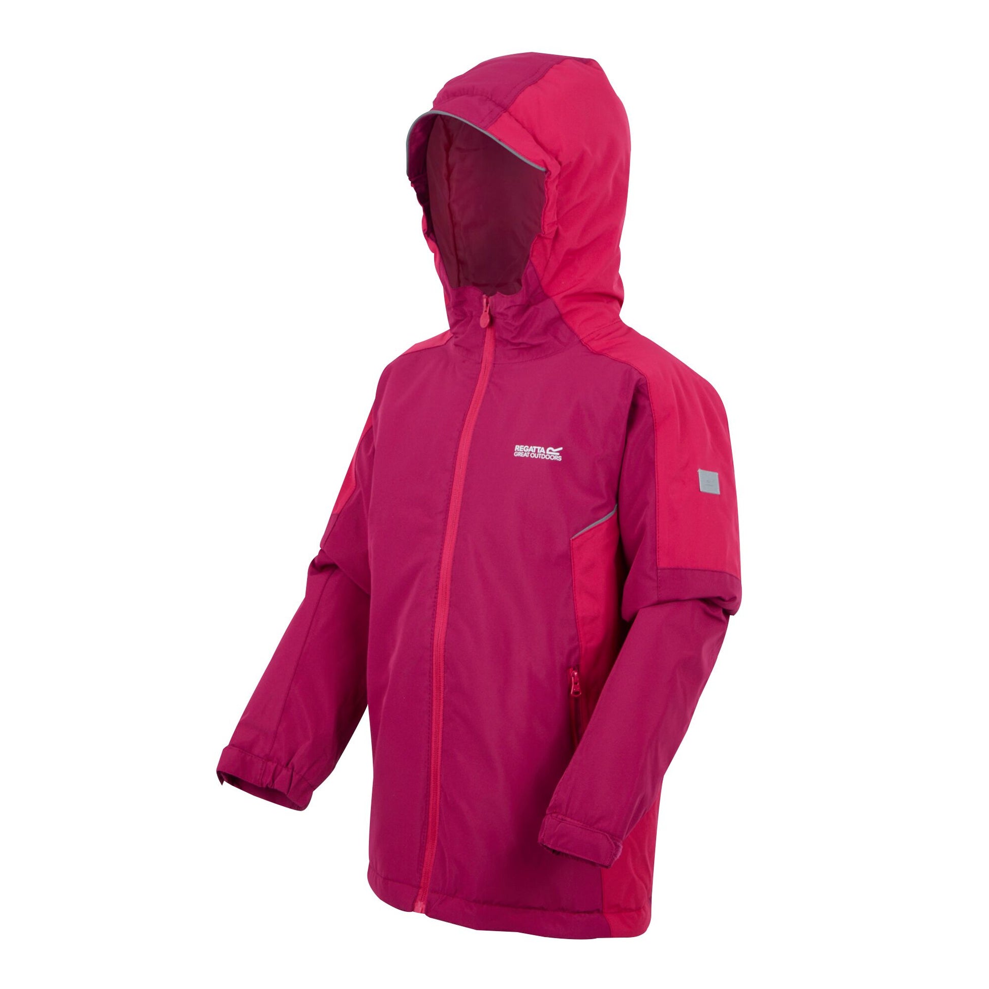 Berry Pink-Pink Potion - Side - Regatta Childrens-Kids Hurdle V Waterproof Jacket