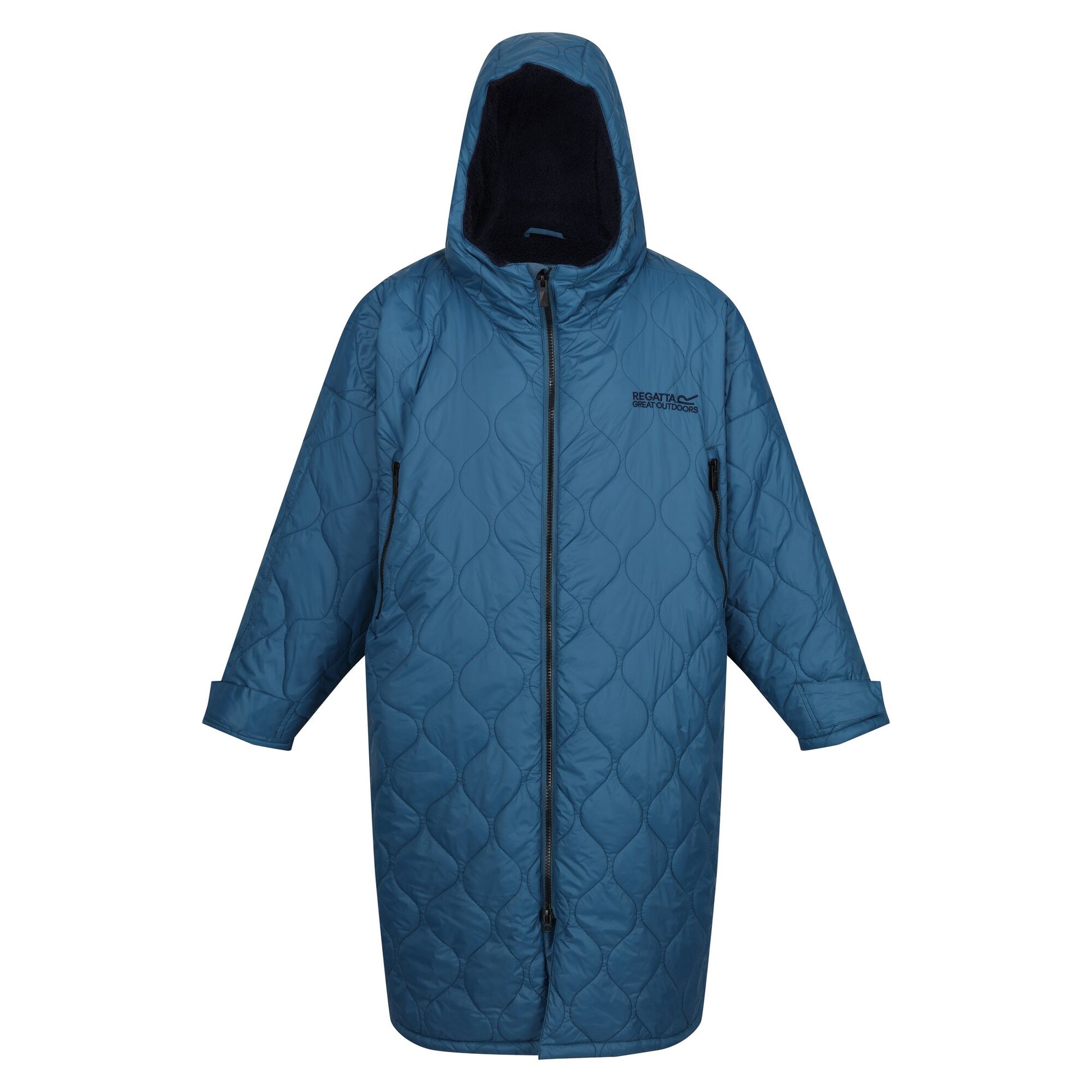 Moroccan Blue-Navy - Front - Regatta Unisex Adult Quilted Changing Robe