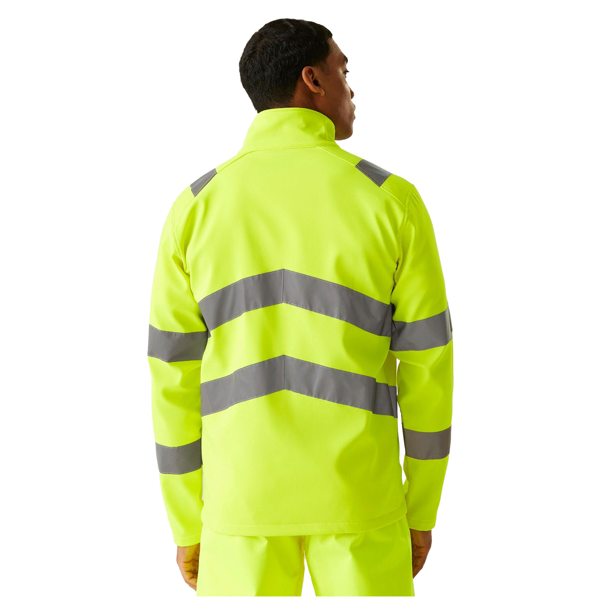 Yellow - Lifestyle - Regatta Professional Mens Pro Contract Ablaze Hi-Vis 2 Layer Soft Shell Jacket