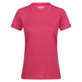 Flamingo Pink - Front - Regatta Womens-Ladies Fingal Plain V Neck T-Shirt