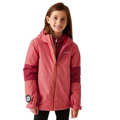 Mineral Red-Rumba Red - Side - Regatta Childrens-Kids Beamz IV Waterproof Jacket