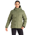 Olivine Green - Side - Dare 2B Womens-Ladies Entrusted Padded Jacket