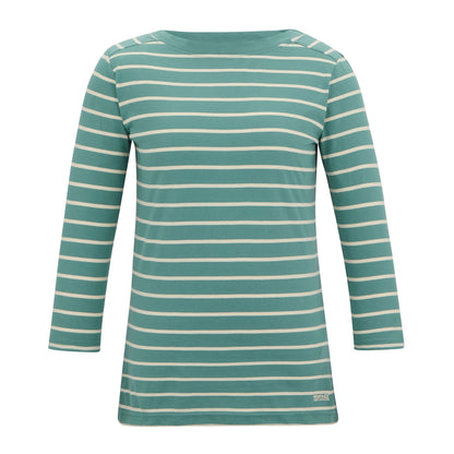 Ivy Moss-Light Vanilla - Front - Regatta Womens-Ladies Baylette II Striped T-Shirt