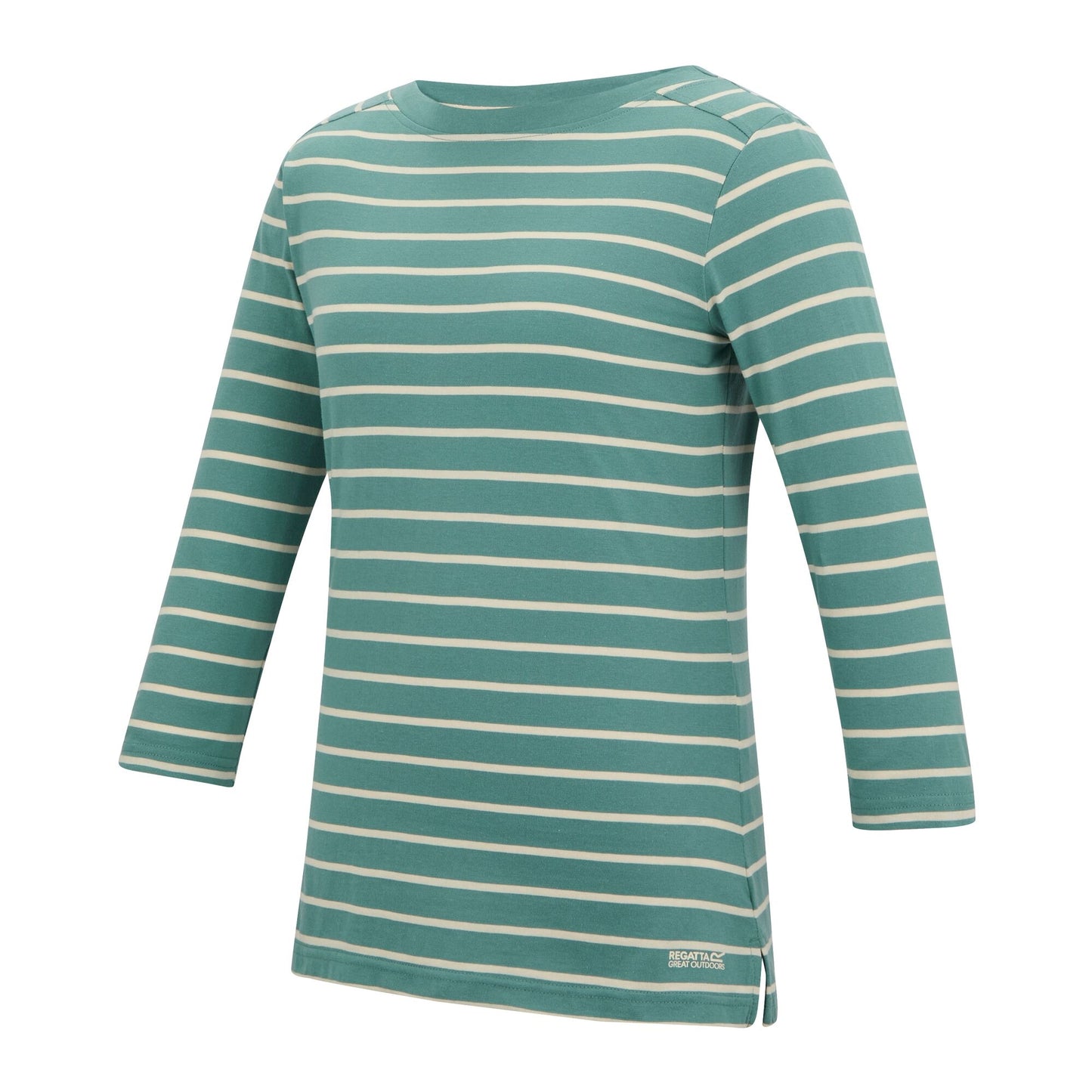 Ivy Moss-Light Vanilla - Side - Regatta Womens-Ladies Baylette II Striped T-Shirt