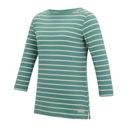 Ivy Moss-Light Vanilla - Side - Regatta Womens-Ladies Baylette II Striped T-Shirt