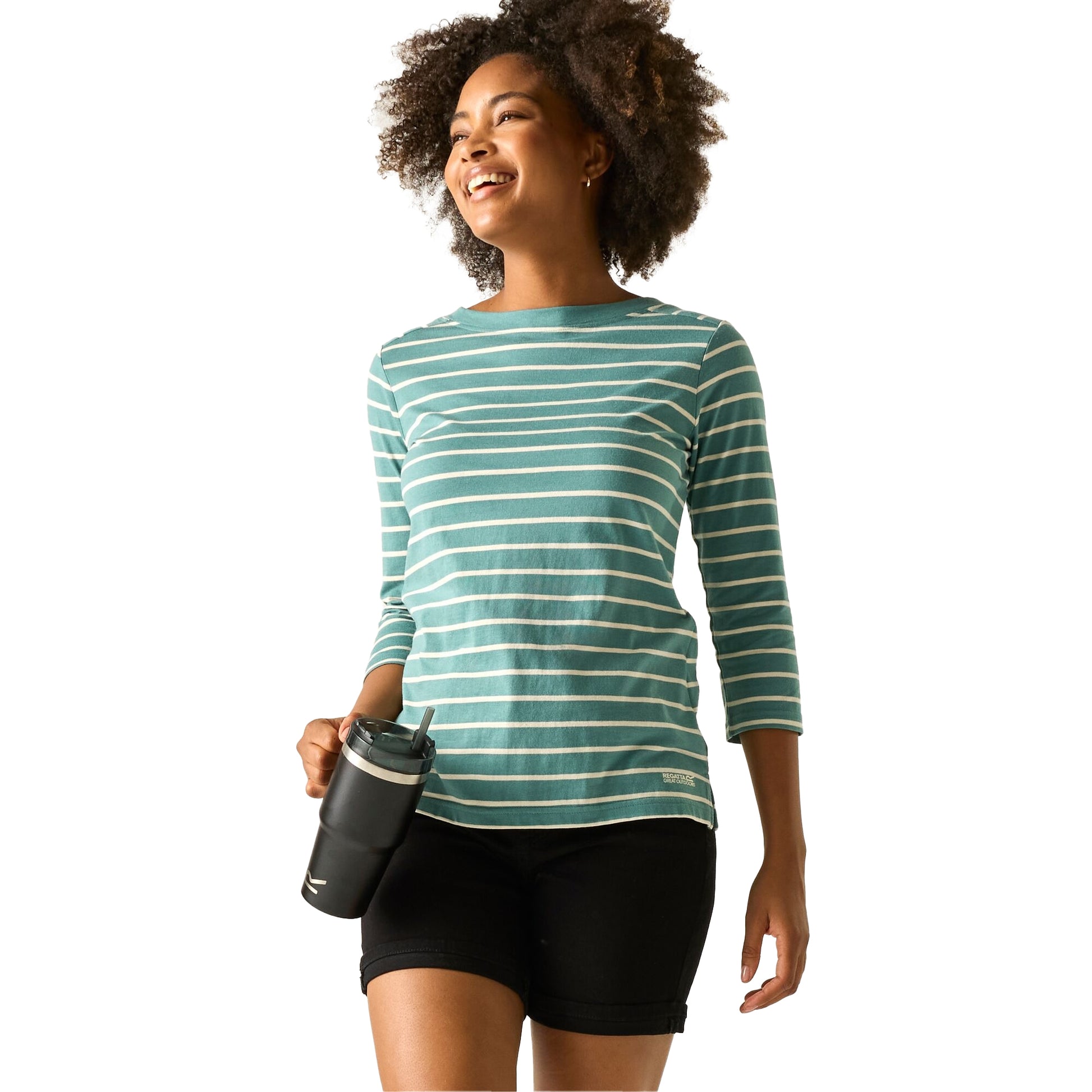 Ivy Moss-Light Vanilla - Lifestyle - Regatta Womens-Ladies Baylette II Striped T-Shirt