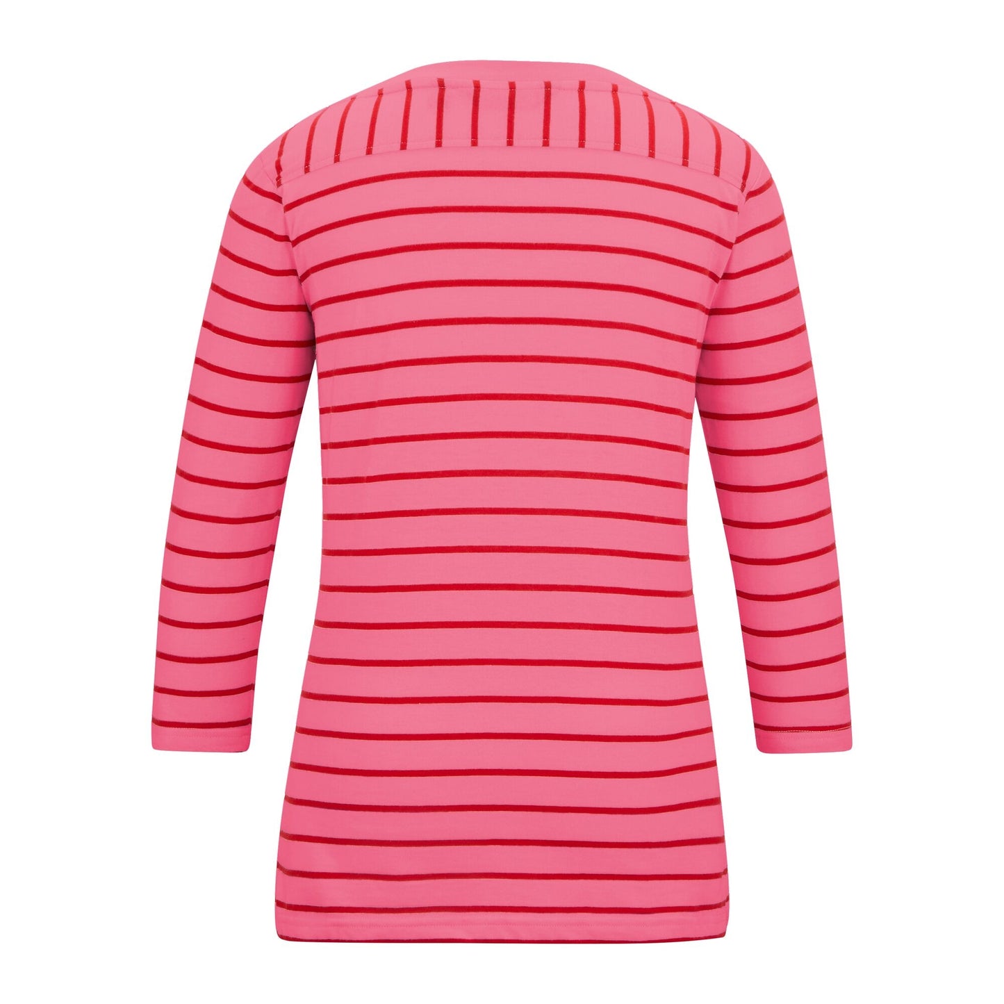Pink Lemonade-High Risk Red - Back - Regatta Womens-Ladies Baylette II Striped T-Shirt
