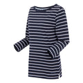 Navy-White - Side - Regatta Womens-Ladies Baylette II Striped T-Shirt