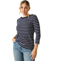 Navy-White - Lifestyle - Regatta Womens-Ladies Baylette II Striped T-Shirt