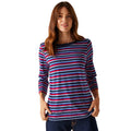 Navy - Lifestyle - Regatta Womens-Ladies Baylette II Striped T-Shirt