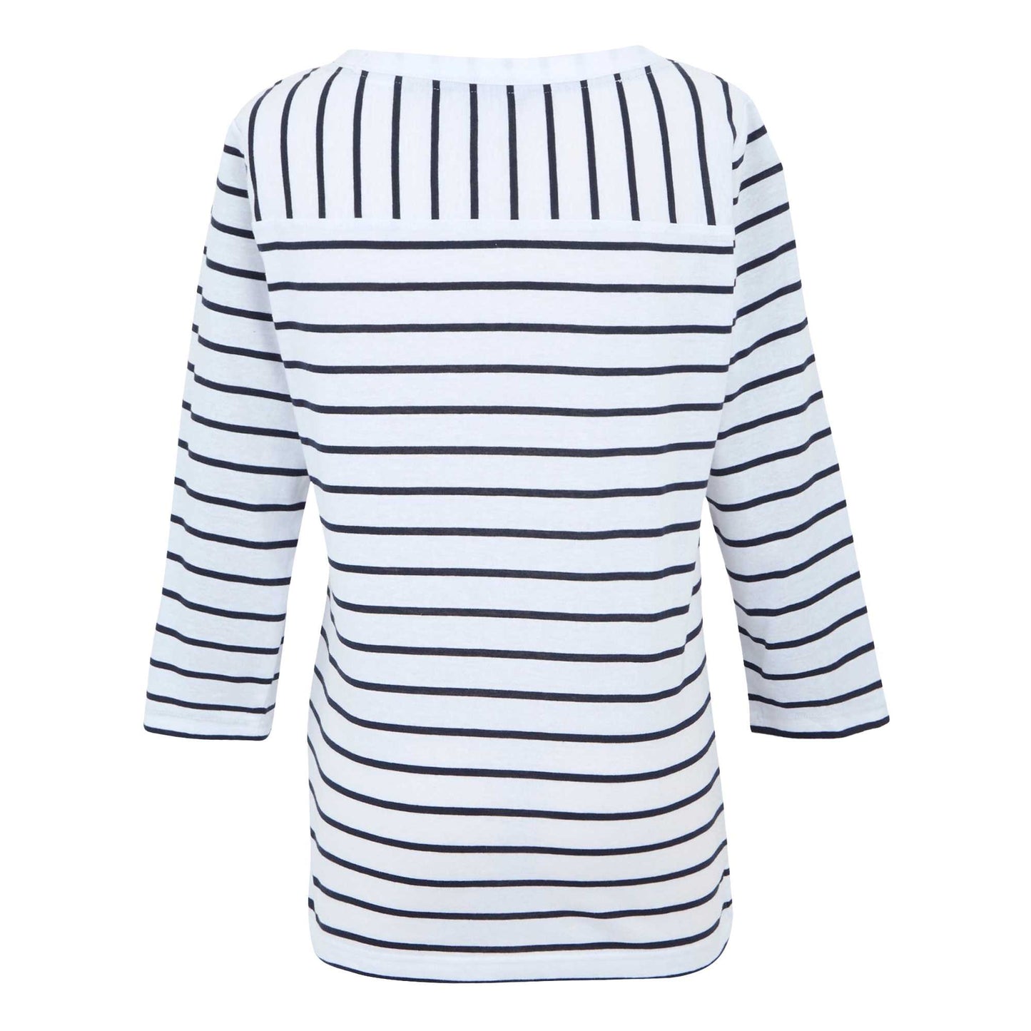 White-Navy - Back - Regatta Womens-Ladies Baylette II Striped T-Shirt