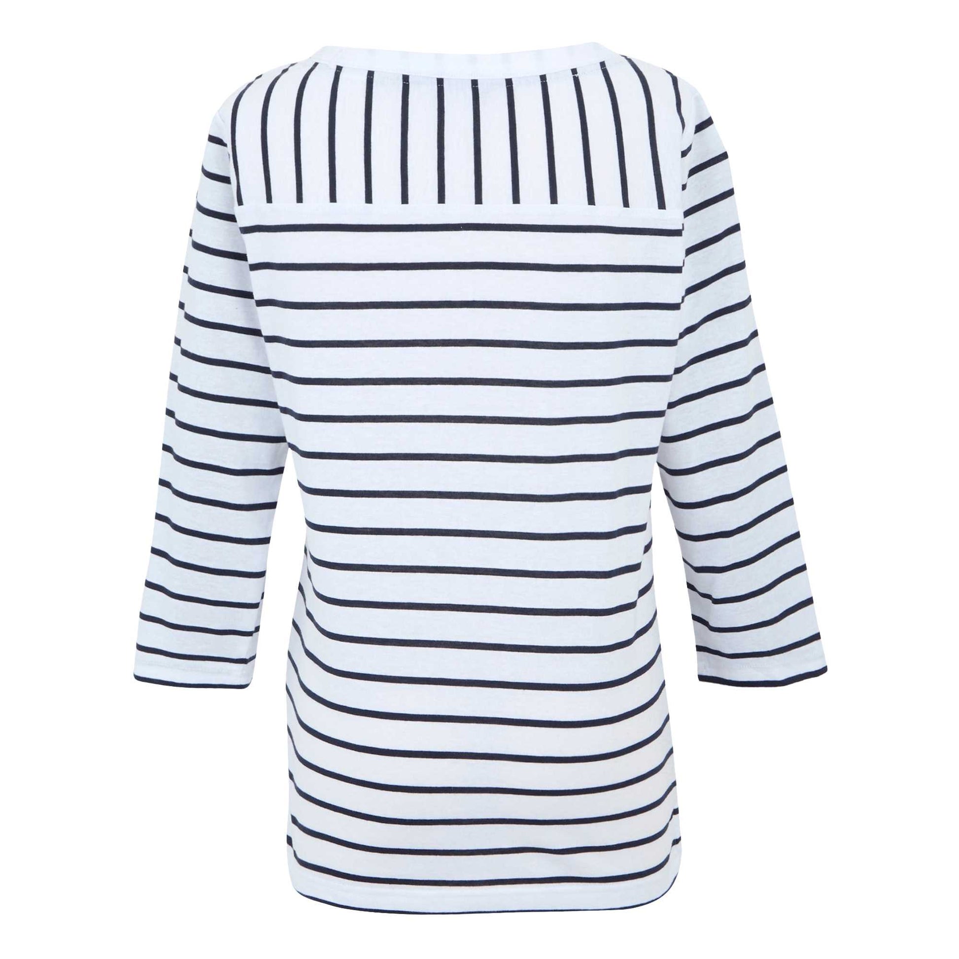 White-Navy - Back - Regatta Womens-Ladies Baylette II Striped T-Shirt
