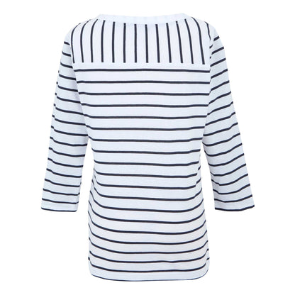 White-Navy - Back - Regatta Womens-Ladies Baylette II Striped T-Shirt