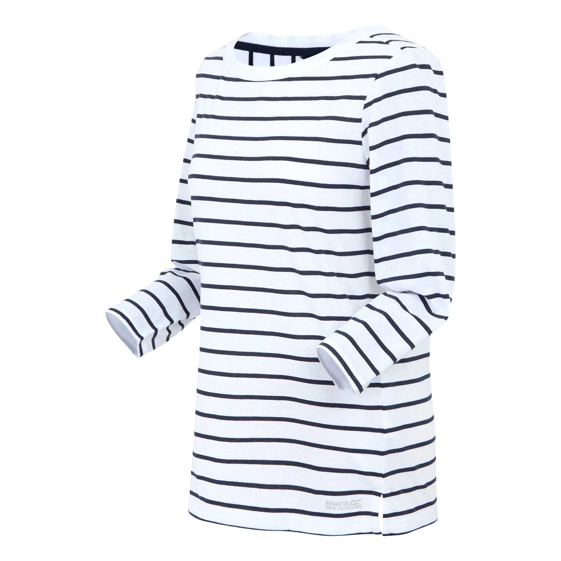 White-Navy - Side - Regatta Womens-Ladies Baylette II Striped T-Shirt