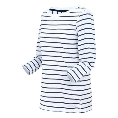 White-Navy - Side - Regatta Womens-Ladies Baylette II Striped T-Shirt