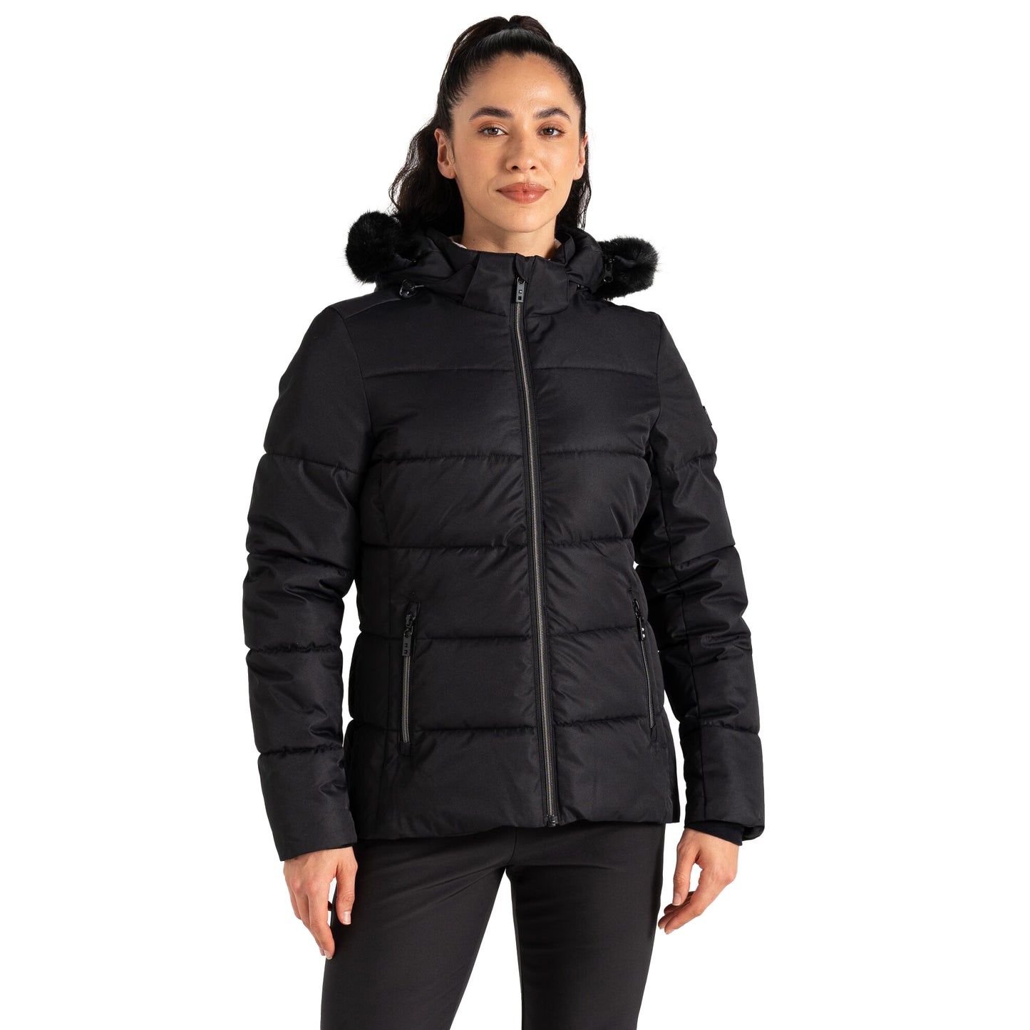 Black - Lifestyle - Dare 2B Womens-Ladies Glamorize V Ski Jacket