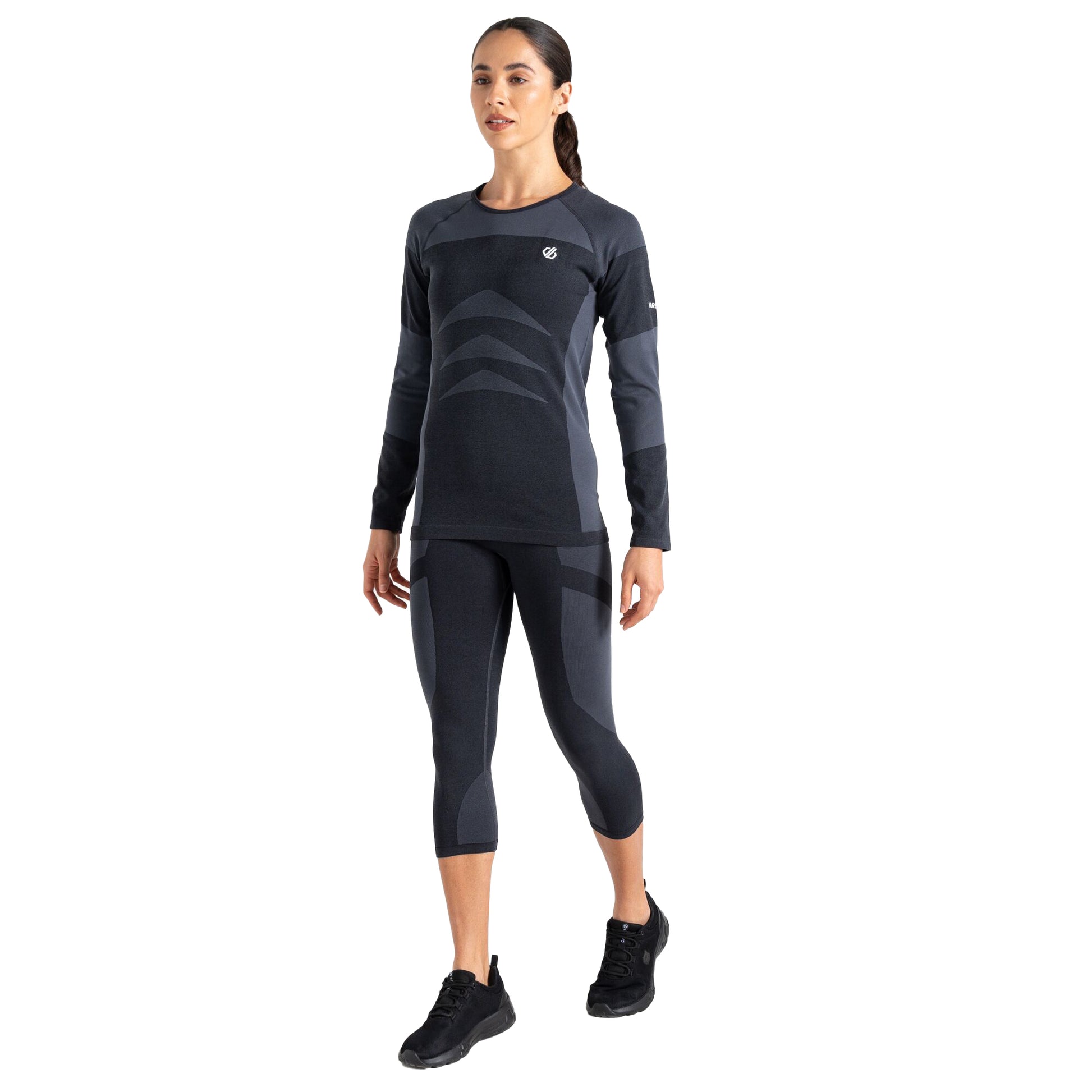 Black-Black - Lifestyle - Dare 2B Womens-Ladies In The Zone II Panel 3-4 Leggings