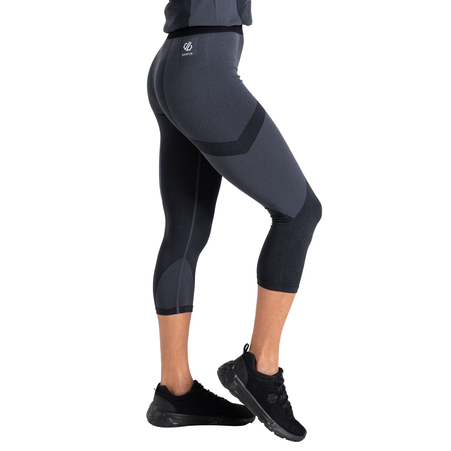 Black-Black - Side - Dare 2B Womens-Ladies In The Zone II Panel 3-4 Leggings
