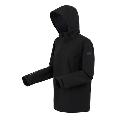 Black-Black - Side - Regatta Womens-Ladies Coriver 3 in 1 Waterproof Jacket