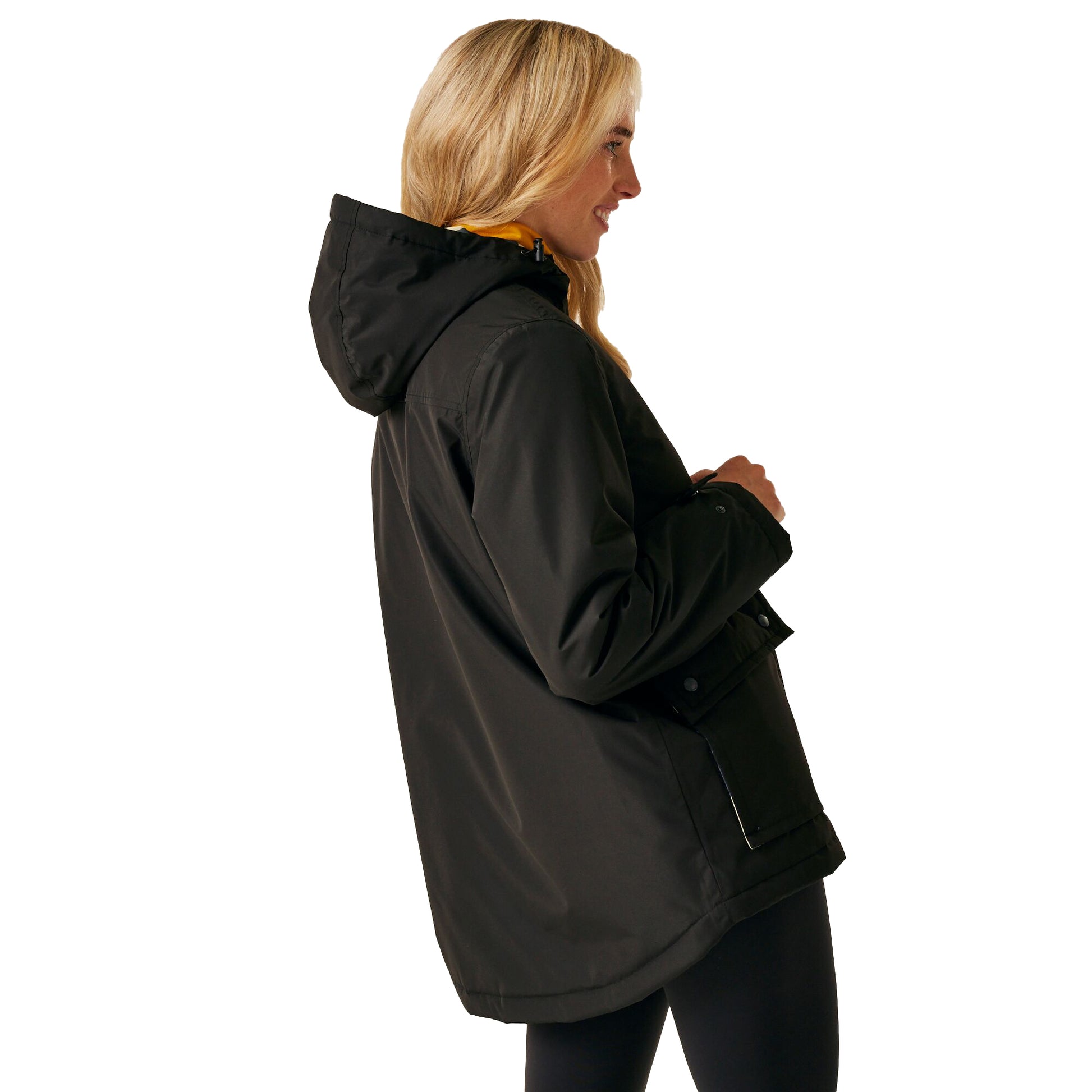 Black-Grey - Lifestyle - Regatta Womens-Ladies Orla Kiely Rain Cloud Mid Length Waterproof Jacket
