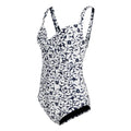 Navy-White - Side - Regatta Womens-Ladies Sakari Large Floral Tummy Control One Piece Swimsuit