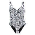 Navy-White - Front - Regatta Womens-Ladies Sakari Large Floral Tummy Control One Piece Swimsuit