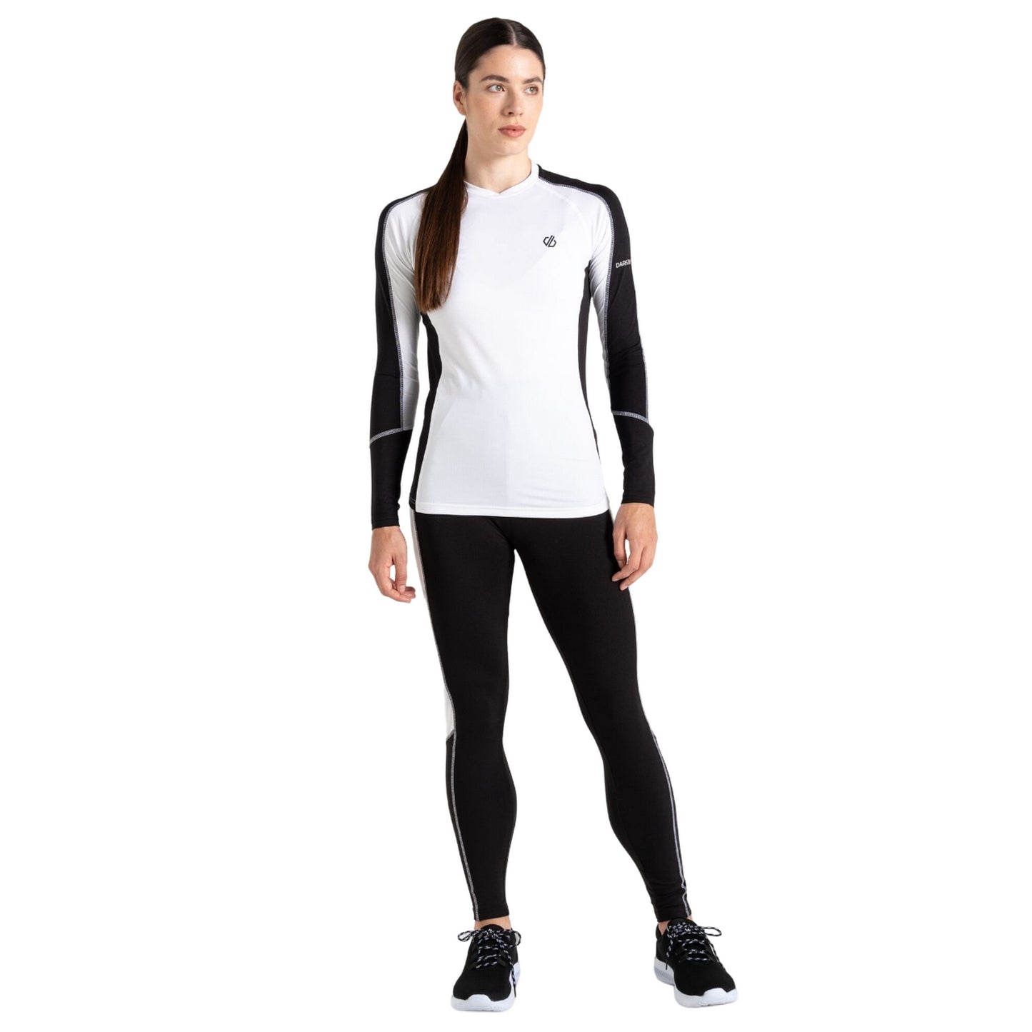 Black-White - Front - Dare 2B Womens-Ladies Exchange III Base Layer Set