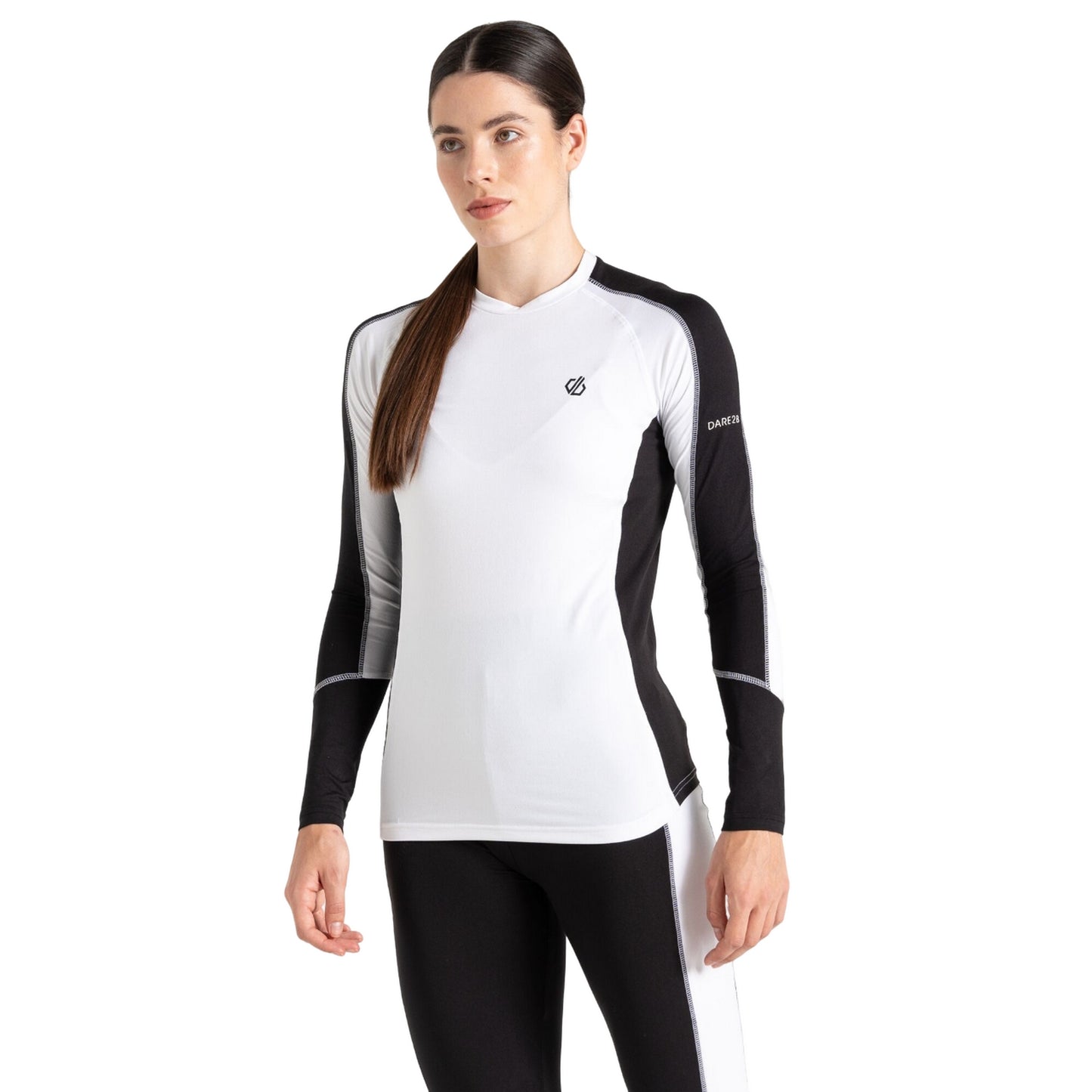 Black-White - Side - Dare 2B Womens-Ladies Exchange III Base Layer Set