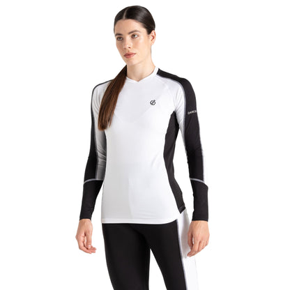 Black-White - Side - Dare 2B Womens-Ladies Exchange III Base Layer Set