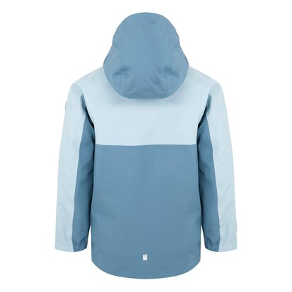 Coronet Blue-Clear Sky - Back - Regatta Girls Trekktain 3 in 1 Waterproof Jacket