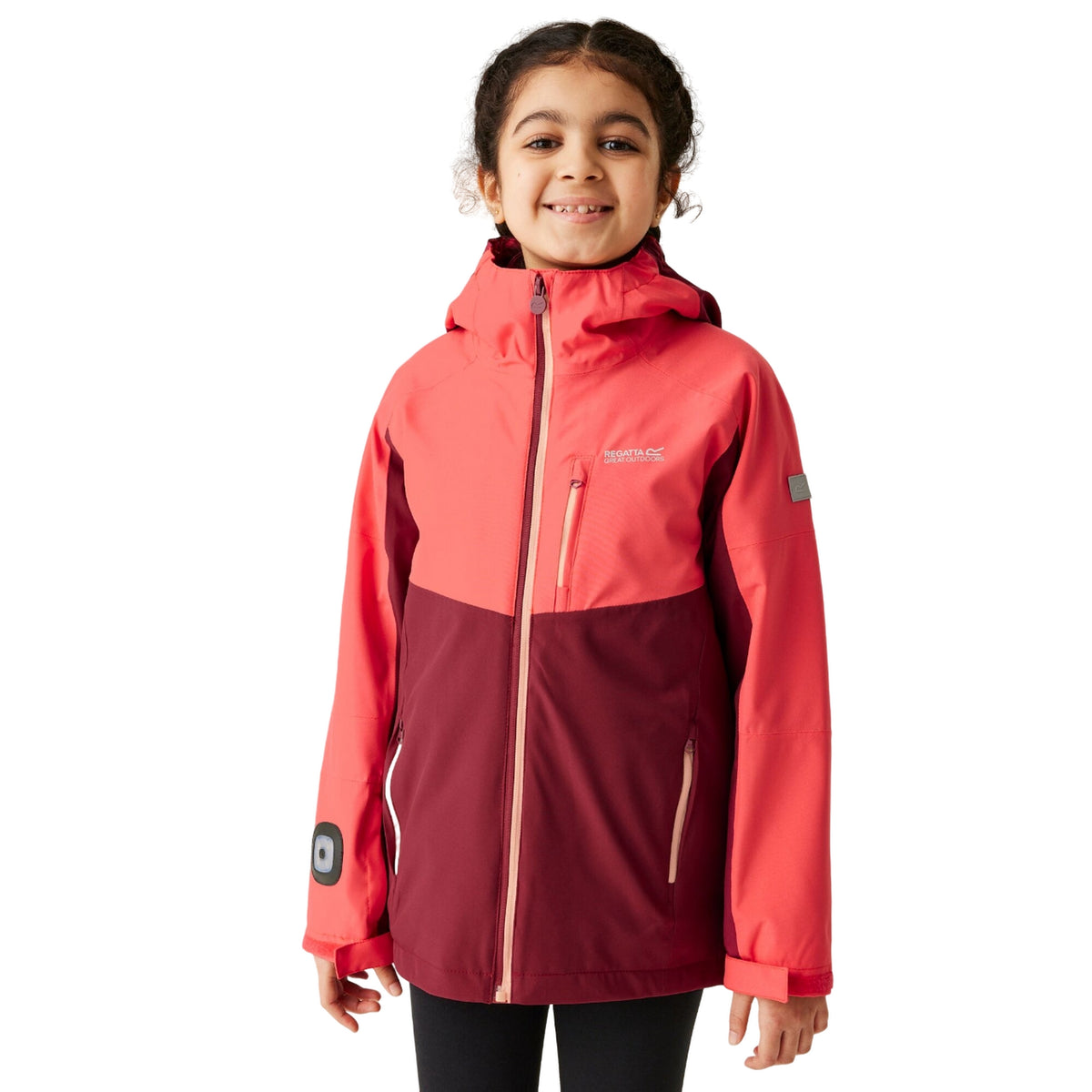 Rumba Red-Red Sky - Side - Regatta Girls Trekktain 3 in 1 Waterproof Jacket