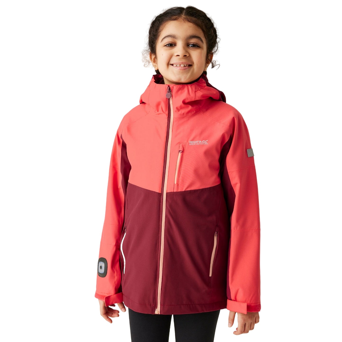 Rumba Red-Red Sky - Side - Regatta Girls Trekktain 3 in 1 Waterproof Jacket
