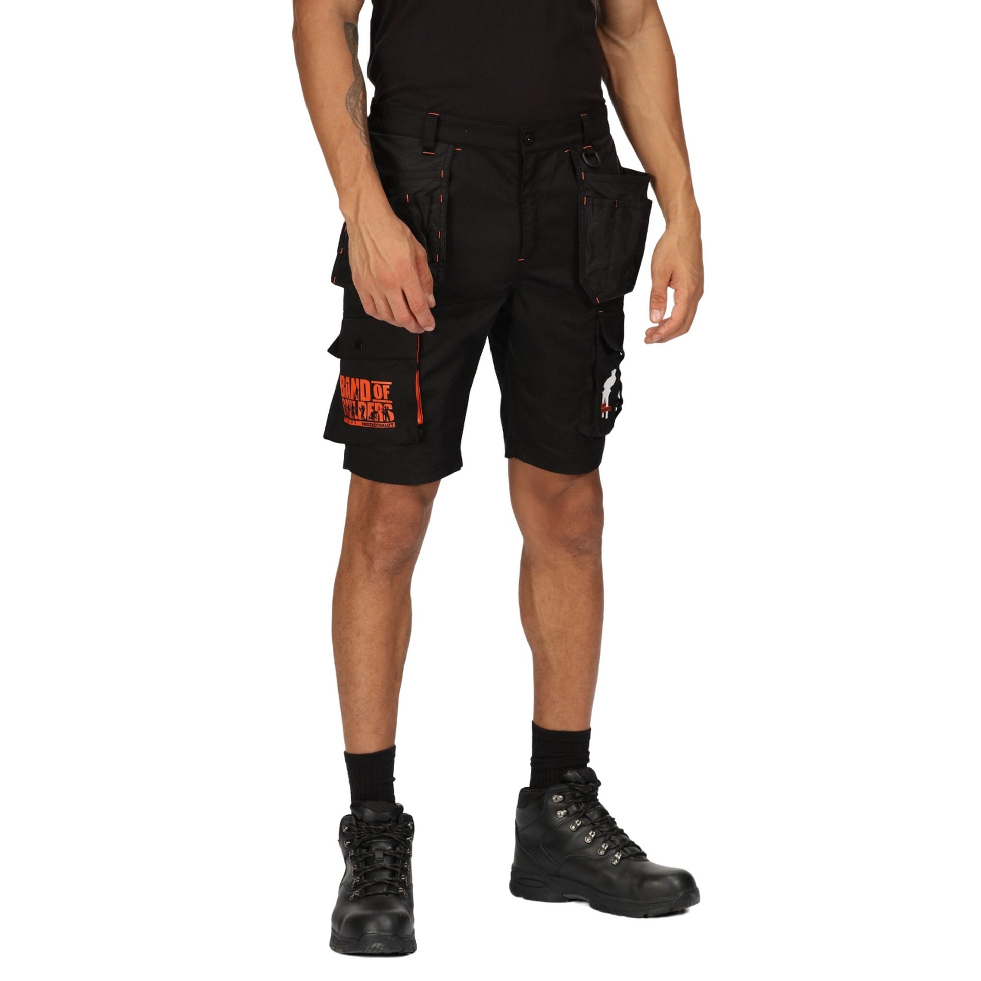 Black - Side - Regatta Professional Mens Cargo Shorts