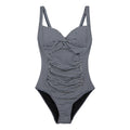 Navy-White - Front - Regatta Womens-Ladies Stripe Seersucker Tummy Control One Piece Swimsuit