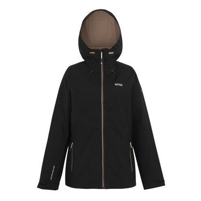 Black-Warm Taupe - Front - Regatta Womens-Ladies Wentwood IX Plain 3 in 1 Jacket